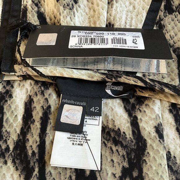 Roberto Cavalli Skirt Animal Print Snake Leopard Made in Italy Size IT 42 - Picture 4 of 7